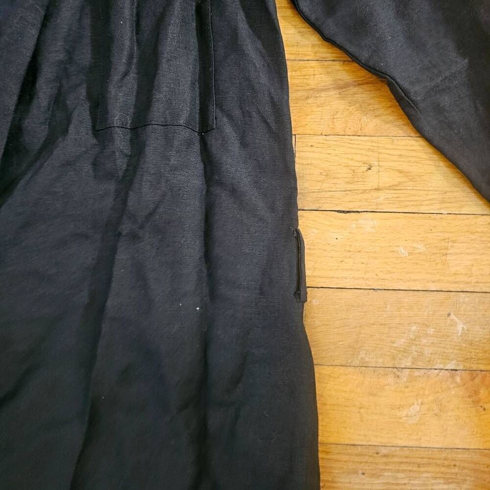 First Rite Black Linen Button Front Cardigan Pockets - Picture 3 of 10